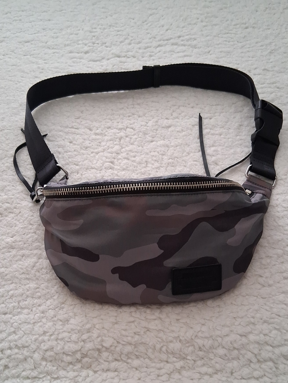 Men's Grey Camo Crossbody Belt Bag